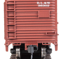 40' Rebuilt Steel Boxcar - Ready To Run -- Delaware, Lackawanna & Western #36302 (Boxcar Red, Phoebe Snow Slogan)