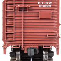 40' Rebuilt Steel Boxcar - Ready To Run -- Delaware, Lackawanna & Western #36320 (Boxcar Red, Phoebe Snow Slogan)