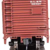 40' Rebuilt Steel Boxcar - Ready To Run -- Delaware, Lackawanna & Western #36320 (Boxcar Red, Phoebe Snow Slogan)