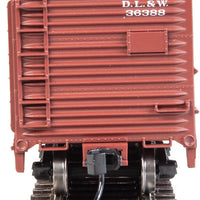 40' Rebuilt Steel Boxcar - Ready To Run -- Delaware, Lackawanna & Western #36388 (Boxcar Red, Phoebe Snow Slogan)
