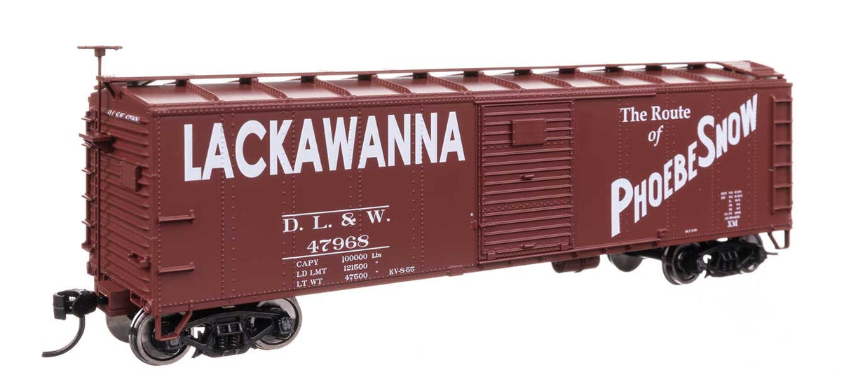 40' Steel Boxcar with Murphy Ends - Ready to Run -- Delaware, Lackawanna & Western #47707-1