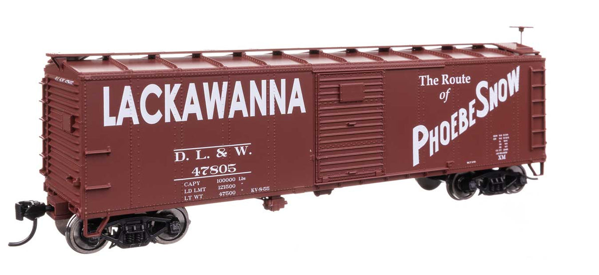 40' Steel Boxcar with Murphy Ends - Ready to Run -- Delaware, Lackawanna & Western #47968-2