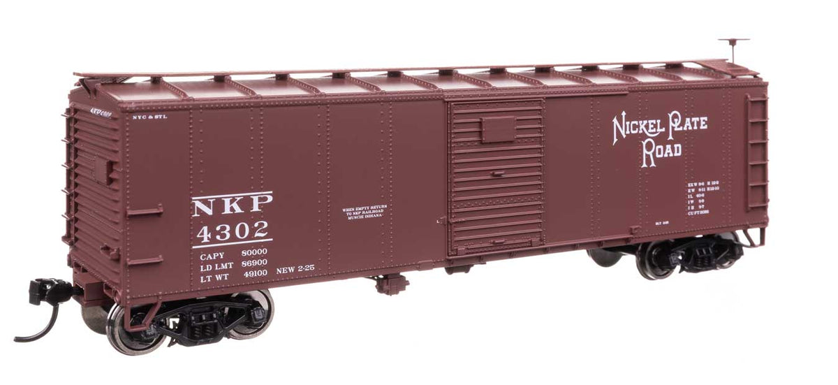 40' Steel Boxcar with Murphy Ends - Ready to Run -- Nickel Plate Road #4302-2