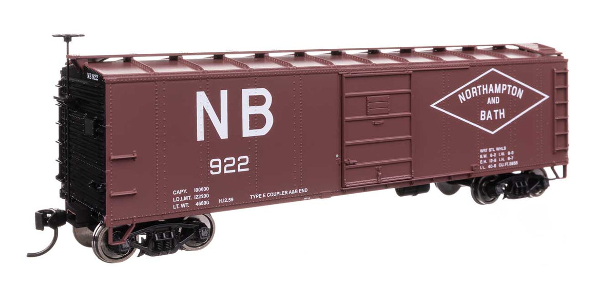 40' Steel Boxcar with Murphy Ends - Ready to Run -- Northampton & Bath #922-1
