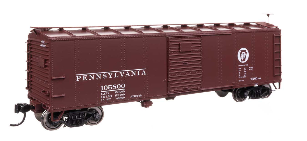 40' Steel Boxcar with Murphy Ends - Ready to Run -- Pennsylvania Railroad #105800-2