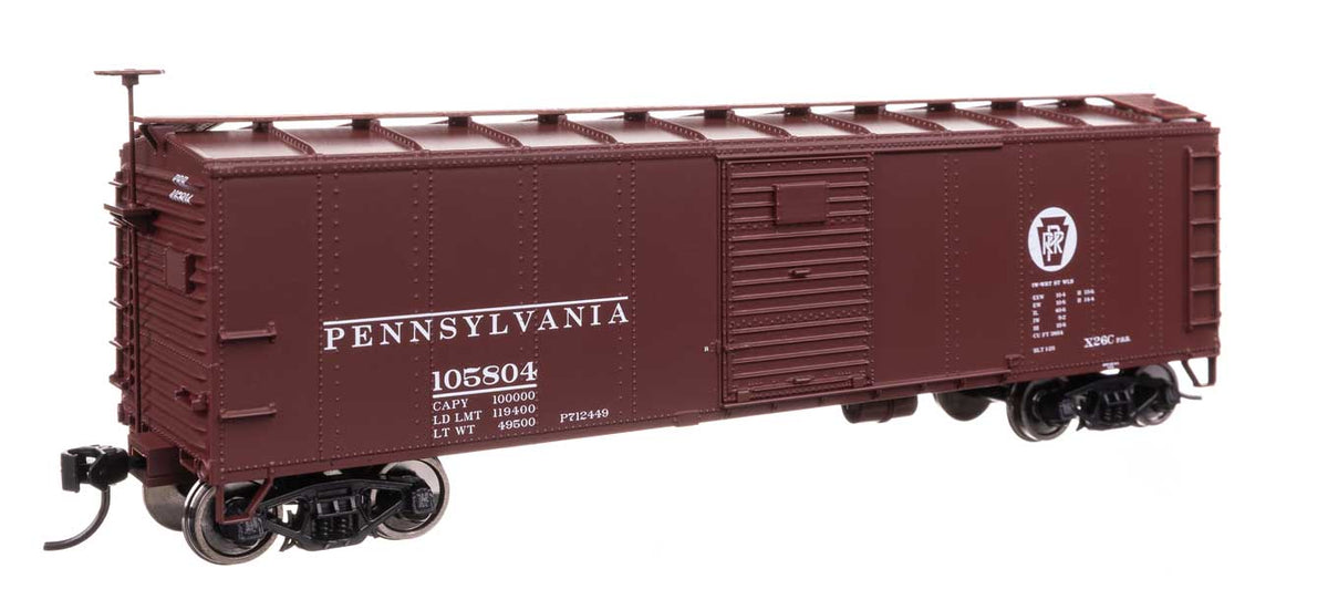 40' Steel Boxcar with Murphy Ends - Ready to Run -- Pennsylvania Railroad #105804-1