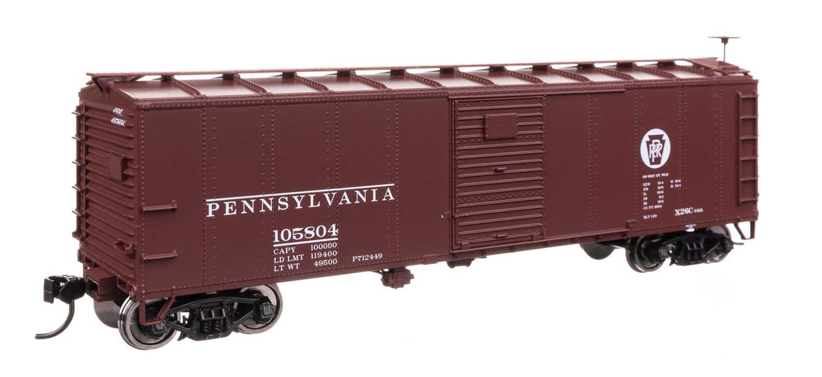 40' Steel Boxcar with Murphy Ends - Ready to Run -- Pennsylvania Railroad #105804-2