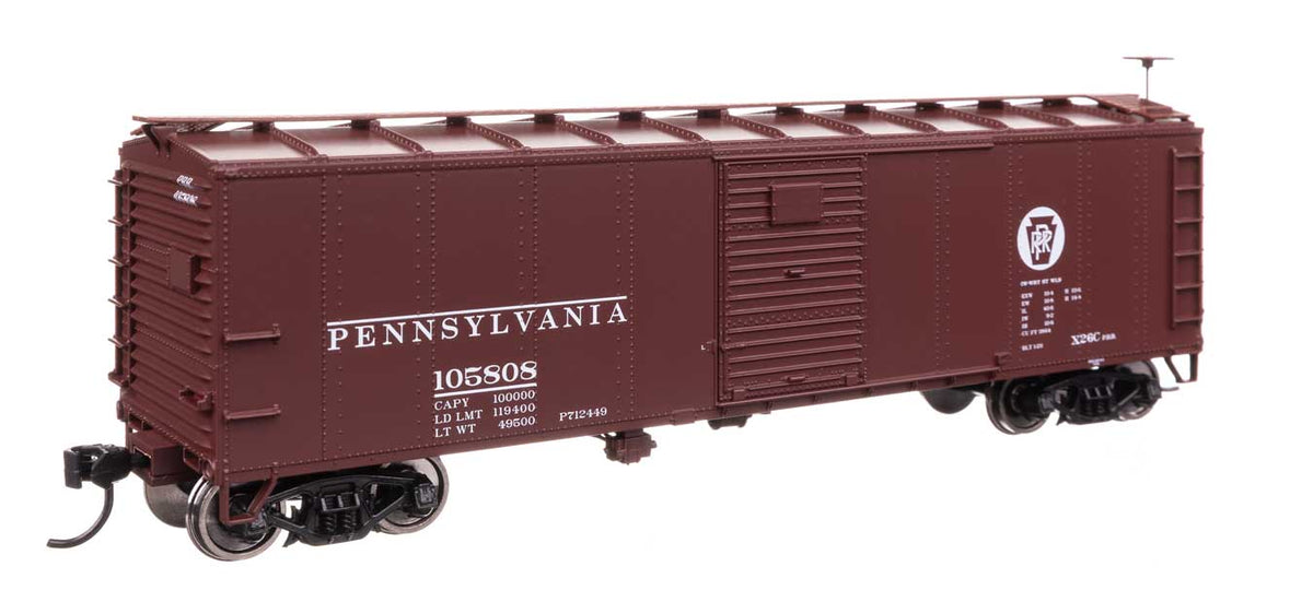 40' Steel Boxcar with Murphy Ends - Ready to Run -- Pennsylvania Railroad #105808-2