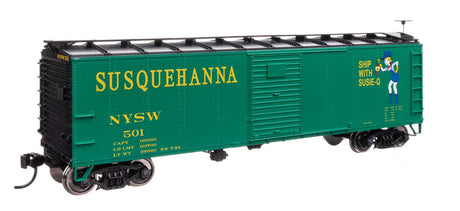 40' Steel Boxcar with Murphy Ends - Ready to Run -- New York, Susquehanna & Western #501-2