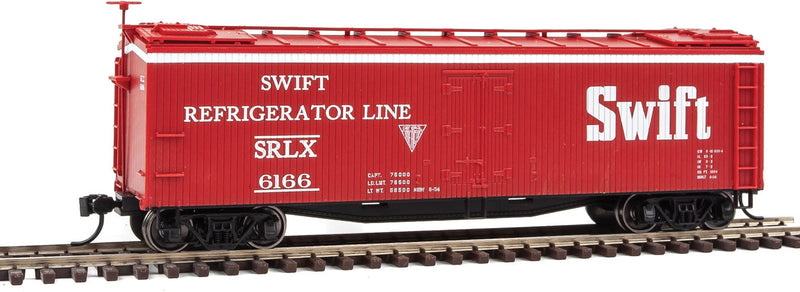 40' Early Reefer - Ready To Run -- Swift Refrigerator Line SRLX #6166 (red, white)-1