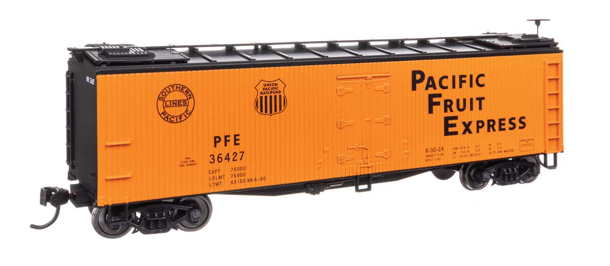 40' Early Reefer - Ready To Run -- Pacific Fruit Express SP/UP #36427-2