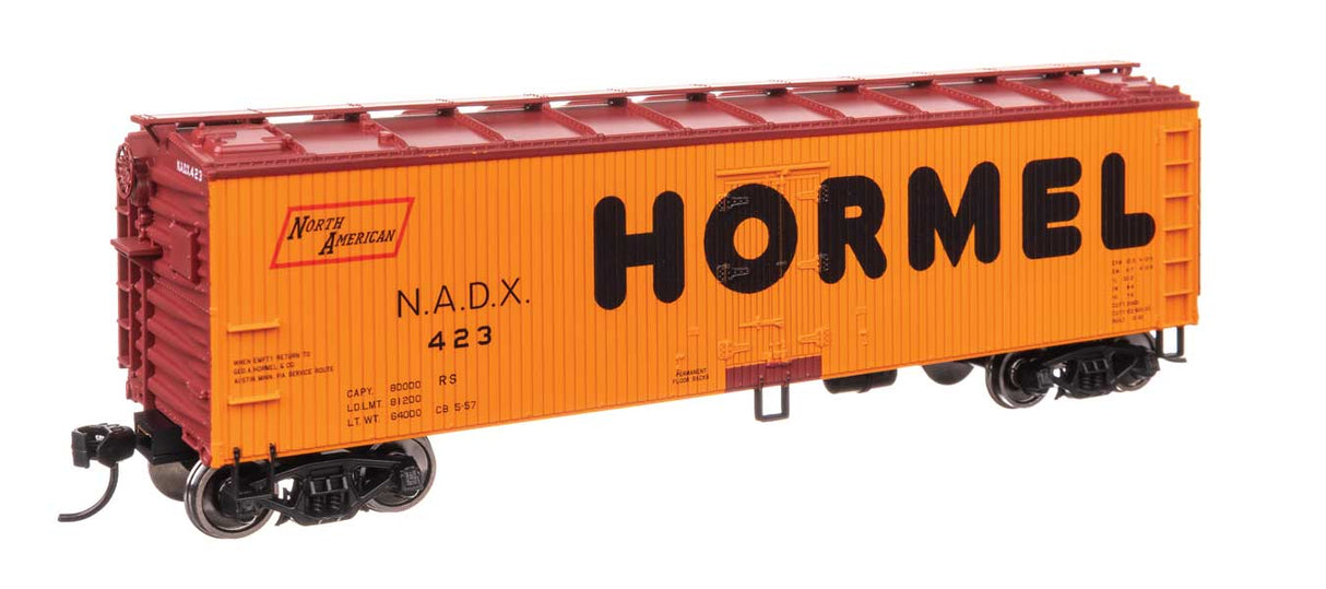 40' Wood Reefer with Steel ends - Ready to Run -- Hormel NADX #423-1