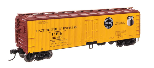 40' Wood Reefer with Steel ends - Ready to Run -- Pacific Fruit Express #66759-1