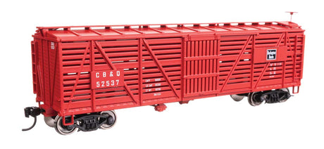 40' Wood Stock Car - Ready to Run -- Chicago, Burlington & Quincy #52537-2