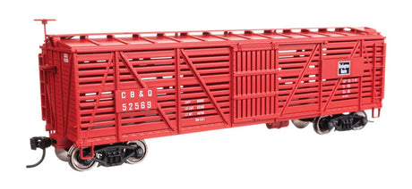 40' Wood Stock Car - Ready to Run -- Chicago, Burlington & Quincy #52569-1