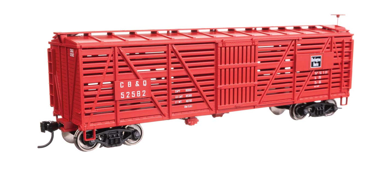 40' Wood Stock Car - Ready to Run -- Chicago, Burlington & Quincy #52582-2