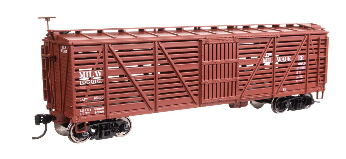 40' Wood Stock Car - Ready to Run -- Milwaukee Road #105015-1