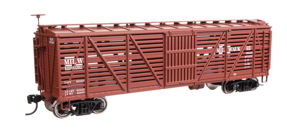 40' Wood Stock Car - Ready to Run -- Milwaukee Road #105030-1