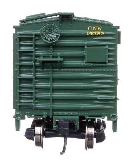 40' Wood Stock Car with Dreadnaught ends - Ready to Run -- Chicago & North Western #14382-3