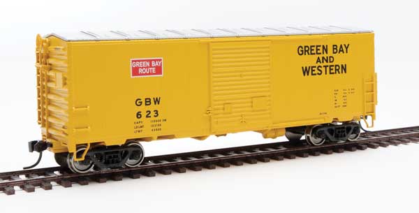 40' ACF Modernized Welded Boxcar w/8' Youngstown Door - Ready to Run -- Green Bay & Western #623-1