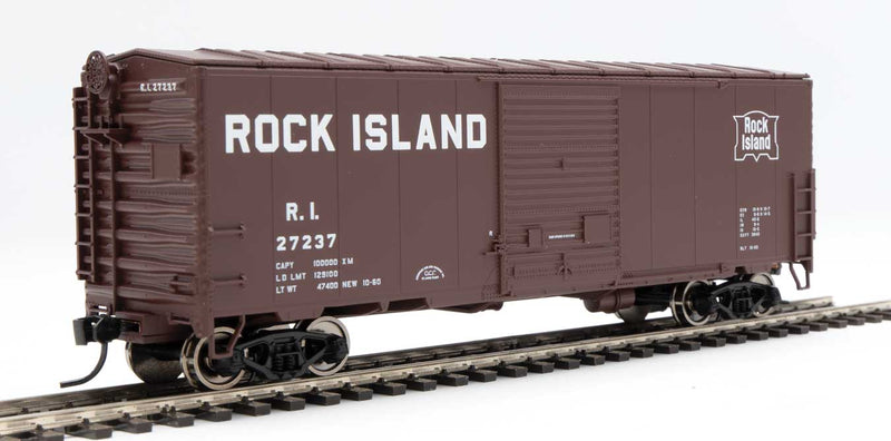 40' ACF Modernized Welded Boxcar w/8' Youngstown Door - Ready to Run -- Rock Island #27237-1