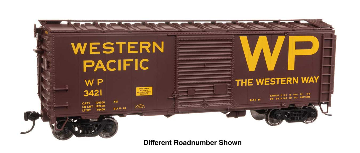 40' ACF Welded Boxcar w/8' Youngstown Door - Ready to Run -- Western Pacific(TM) #3422