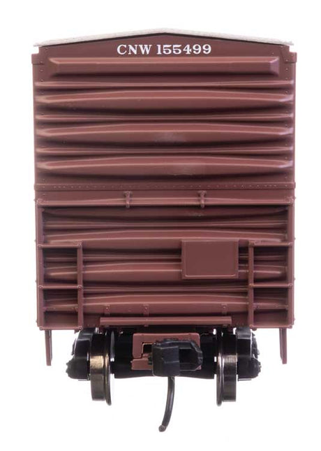50' ACF Exterior Post Dreadnaught End Plate B Boxcar - Ready to Run -- Chicago & North Western(TM) #155499-4