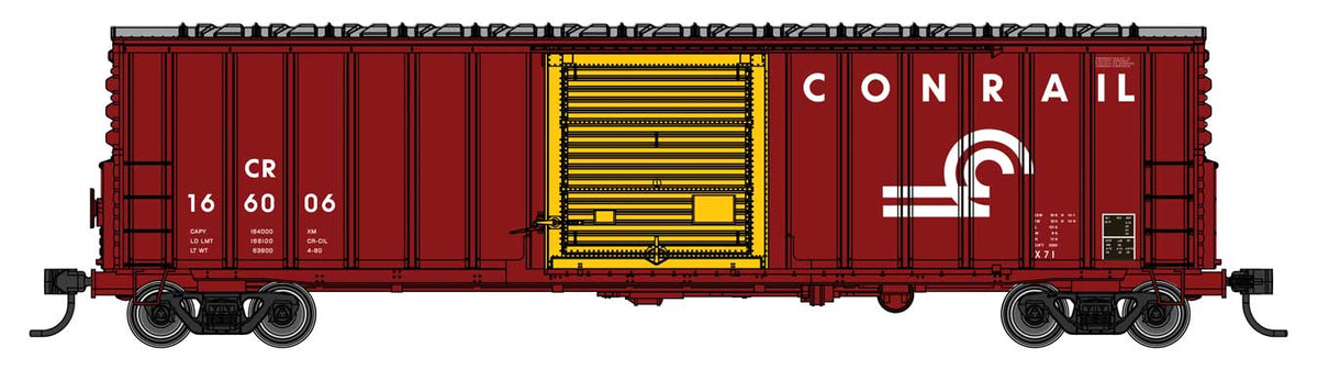 50' ACF Exterior Post Dreadnaught End Plate B Boxcar - Ready to Run -- Conrail #166006