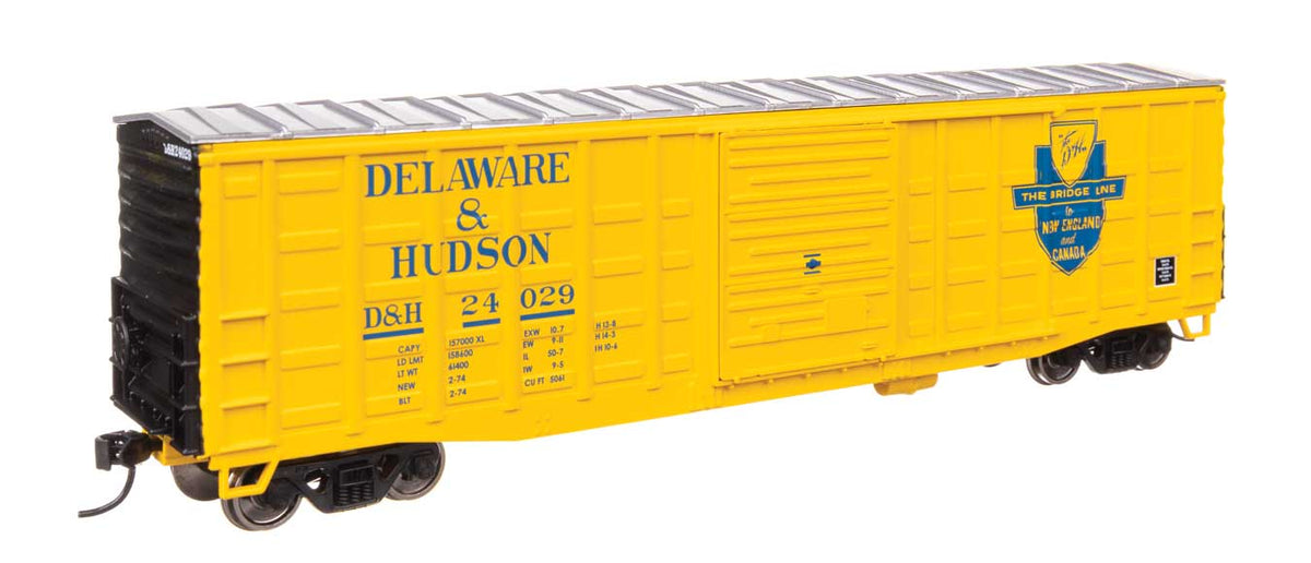 50' Waffle Side Boxcar - Ready To Run -- Delaware & Hudson #24029 (Pullman-Standard Door)-1