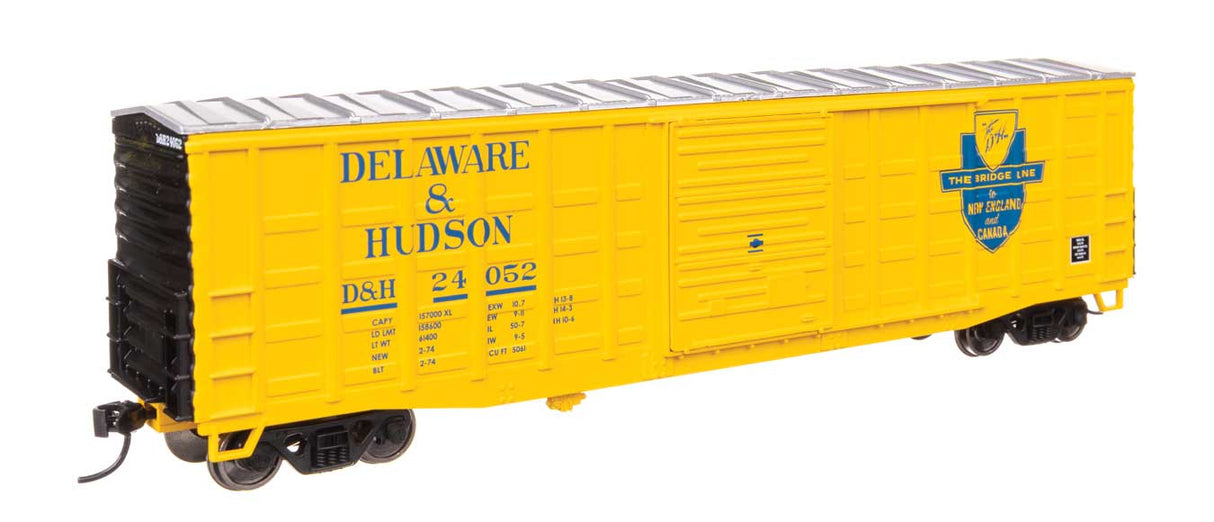 50' Waffle Side Boxcar - Ready To Run -- Delaware & Hudson #24052 (Pullman-Standard Door)-2