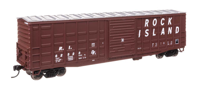 50' Waffle Side Boxcar - Ready To Run -- Rock Island #62523 (Pullman-Standard Door)-1