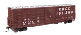 50' Waffle Side Boxcar - Ready To Run -- Rock Island #62729 (Pullman-Standard Door)-1