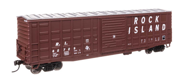 50' Waffle Side Boxcar - Ready To Run -- Rock Island #62729 (Pullman-Standard Door)-1