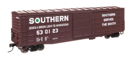 50' Waffle Side Boxcar - Ready To Run -- Southern Railway #530123 (Youngstown Door)-1