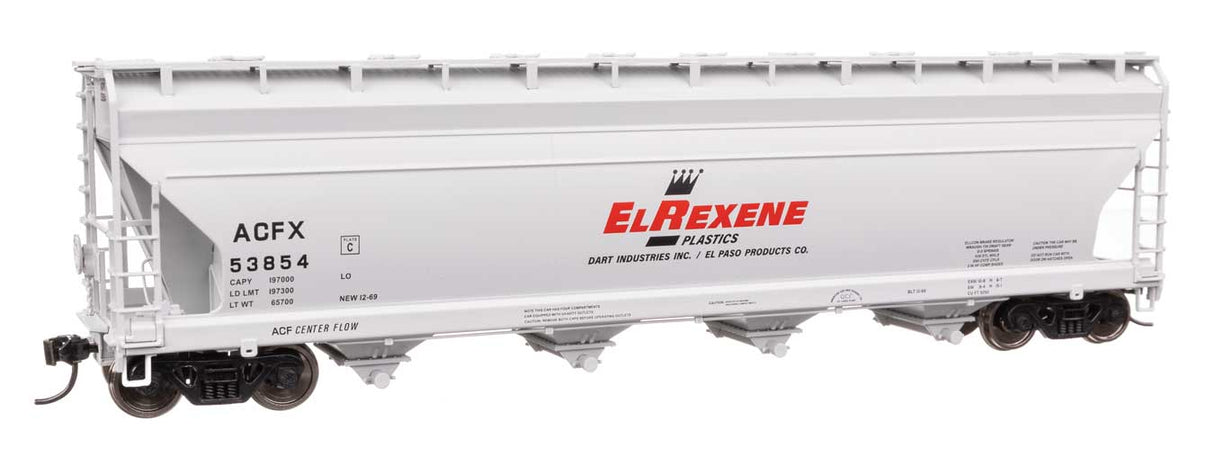 ACF 5250 4-Bay Centerflow Covered Hopper - Ready to Run -- El Rexene ACFX #53854-1