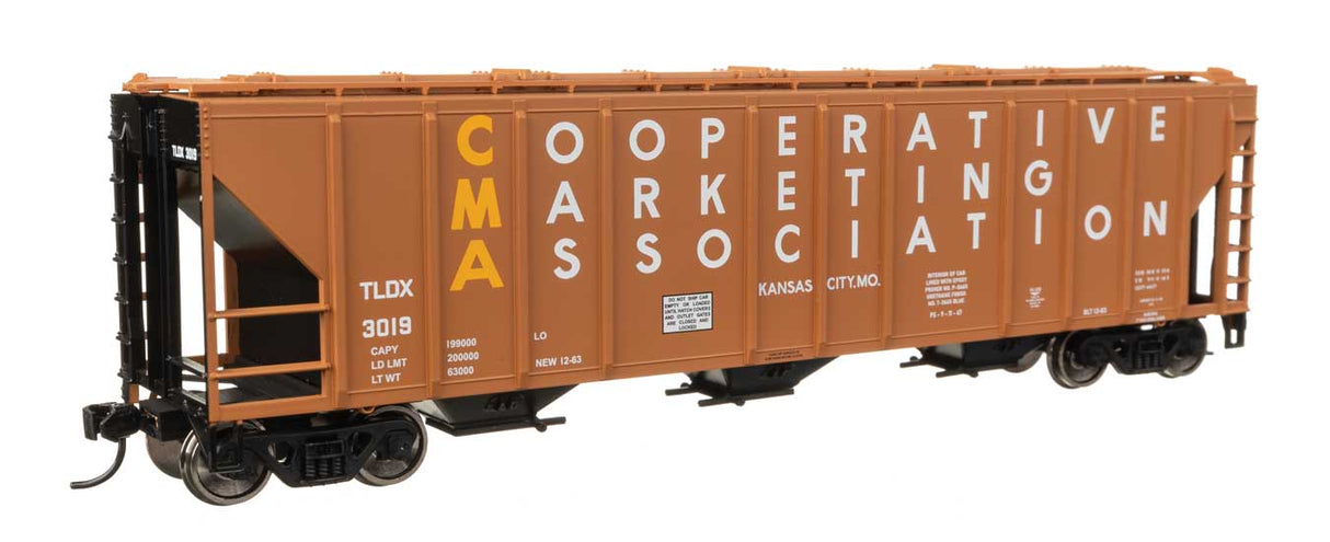50' Pullman-Standard PS2-CD 4427 3-Bay Covered Hopper - Ready to Run -- CMA TLDX #3019-2