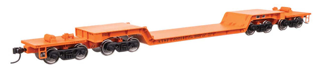 81' 8-Axle Depressed Center Flatcar - Ready to Run -- Santa Fe #90014-1