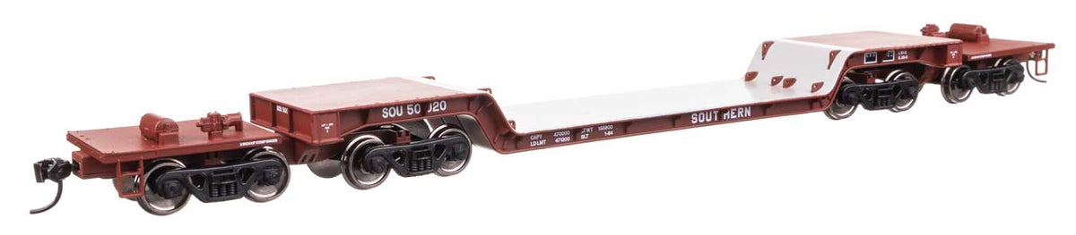 81' 8-Axle Depressed Center Flatcar - Ready to Run -- Southern #50020-1