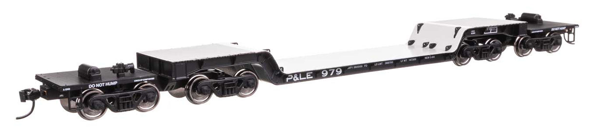 81' 8-Axle Depressed Center Flatcar - Ready to Run -- Pittsburgh & Lake Erie #979-1