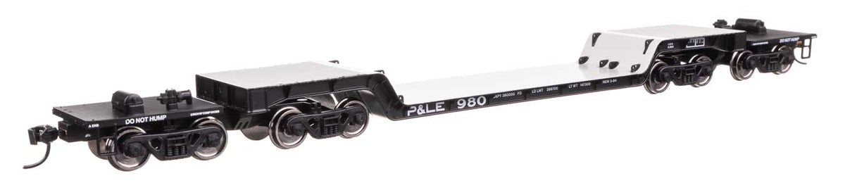 81' 8-Axle Depressed Center Flatcar - Ready to Run -- Pittsburgh & Lake Erie #980-1