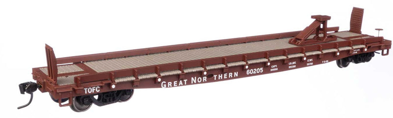53' GSC Piggyback Service Flatcar - Ready to Run -- Great Northern #60205-1