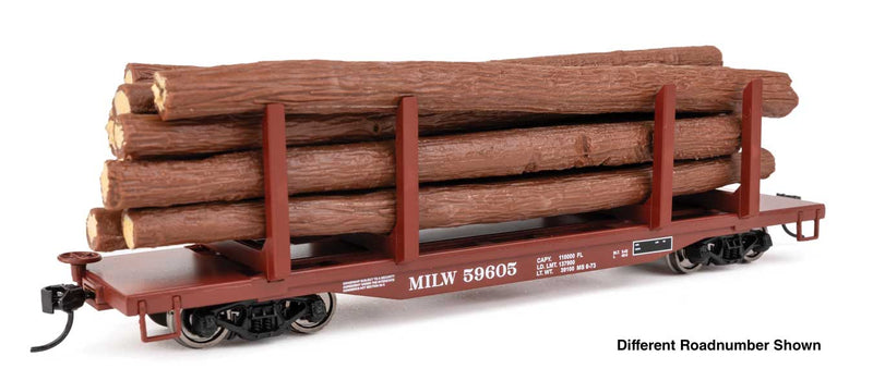 45' Logging Flatcar - Ready to Run -- Milwaukee Road #59612