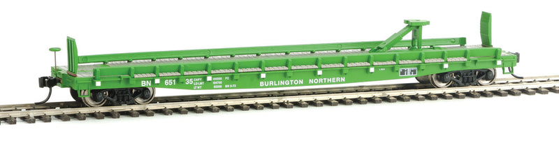 53' GSC Piggyback Service Flatcar - Ready to Run -- Burlington Northern #65135 (Cascade Green, Late Hitch)-1