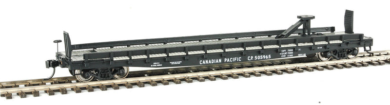 53' GSC Piggyback Service Flatcar - Ready to Run -- Canadian Pacific #505965 (black, Late Hitch)-1