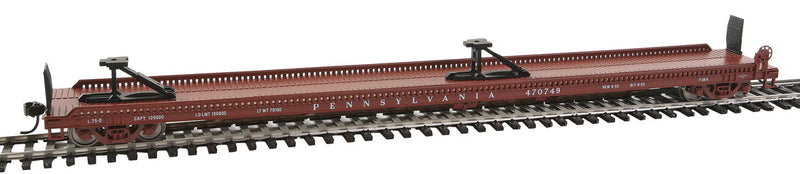 75' Piggyback Flatcar - Ready to Run -- Pennsylvania Railroad #470749 (Tuscan, Full Roadname)-1