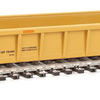 NSC 3-Unit 53' Drawbar-connected Well Car - Ready-to-Run -- TTX 787490 (125T, 2010s maroon logo, yellow conspicuity stripes)
