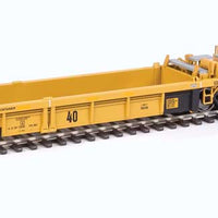 Thrall 5-Unit Rebuilt 40' Well Car - Ready to Run -- TTX DTTX #748410 A-E (yellow, black, large red logo, yellow conspicuity stri