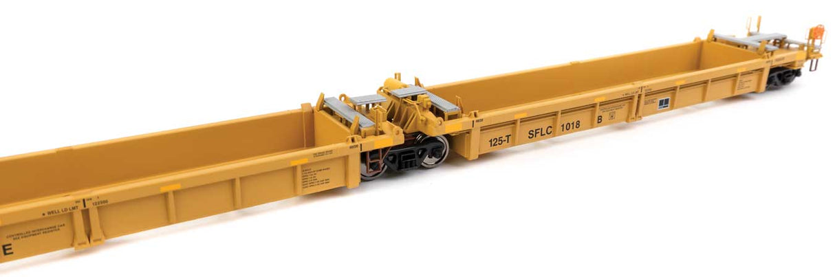 Thrall 5-Unit Rebuilt 40' Well Car - Ready to Run -- BNSF Santa Fe Leasing SFLC #1018-3