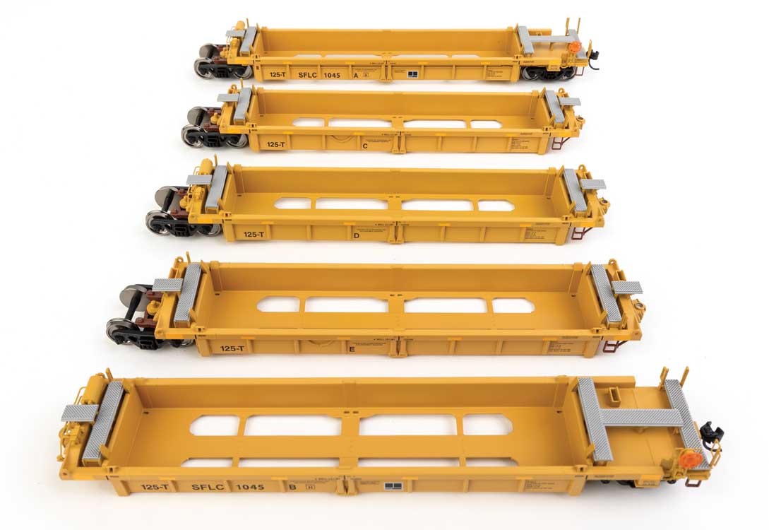 Thrall 5-Unit Rebuilt 40' Well Car - Ready to Run -- BNSF Santa Fe Leasing SFLC #1045-1