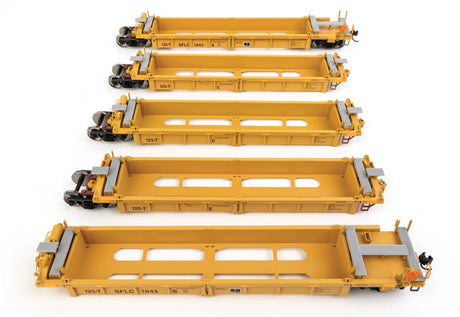 Thrall 5-Unit Rebuilt 40' Well Car - Ready to Run -- BNSF Santa Fe Leasing SFLC #1045-1